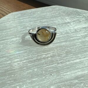 Gold rutile in quartz Ring